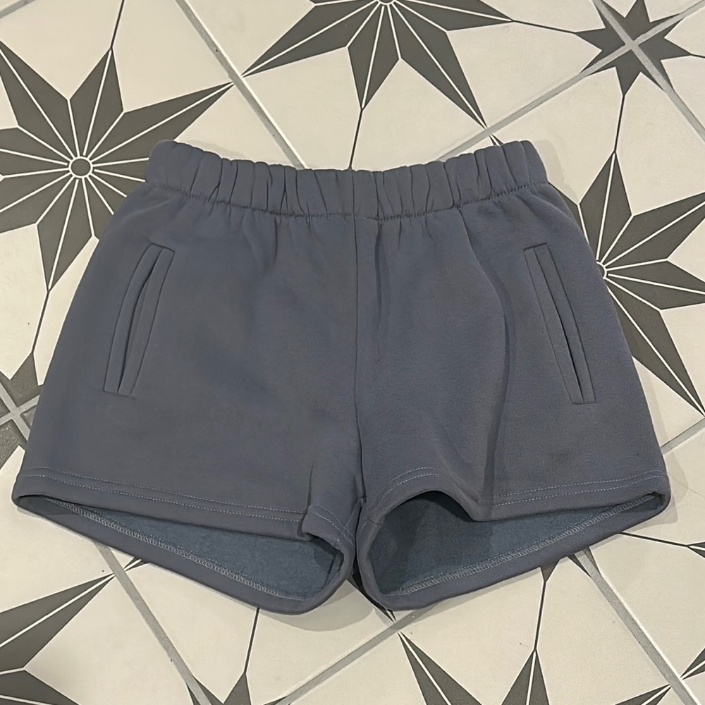 Women's gray/ blue color high waisted lounge shorts